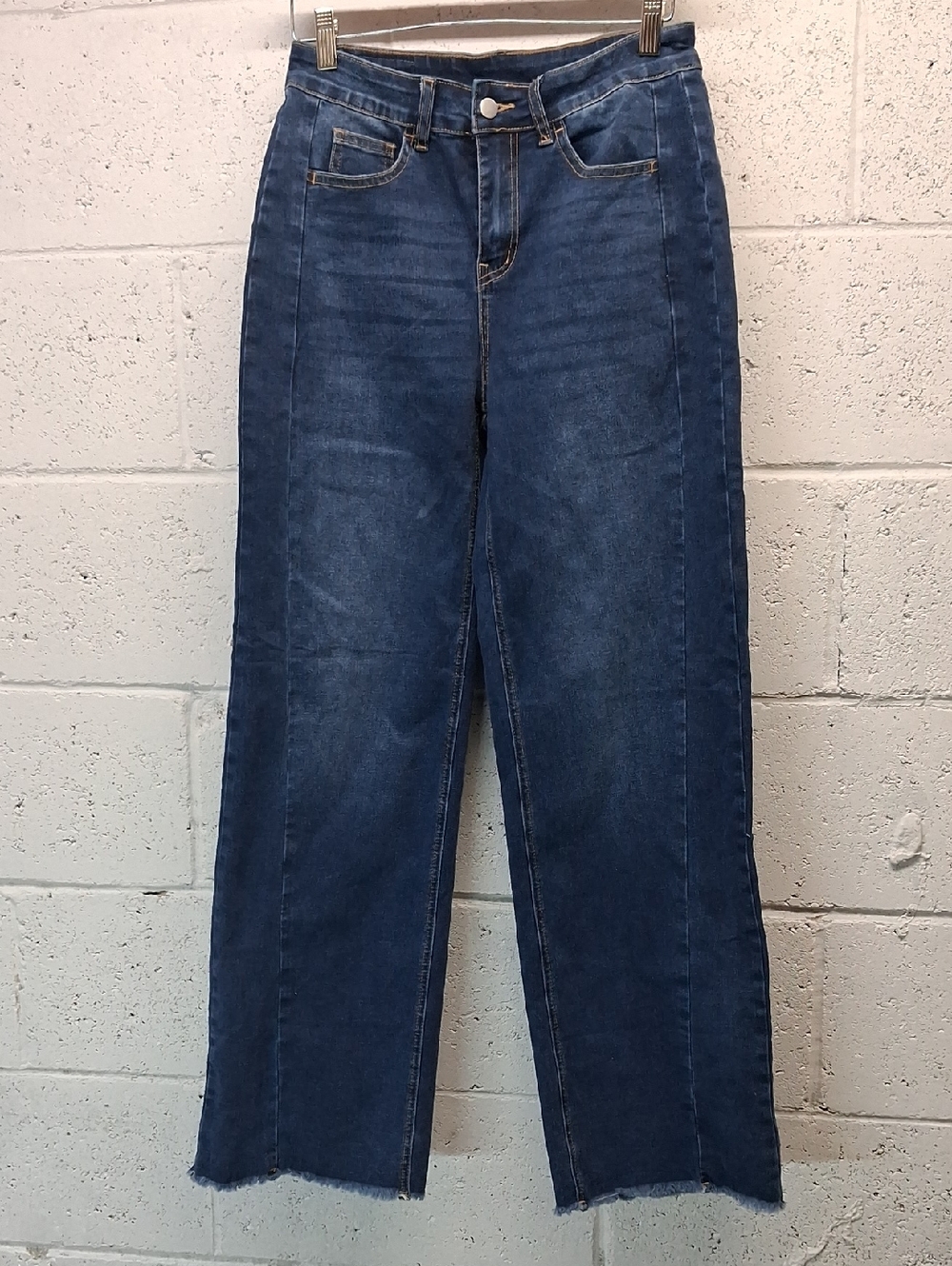 NWOT Womens Sidefeel Classic High-Rise Wide Leg Jeans - Dark Blue